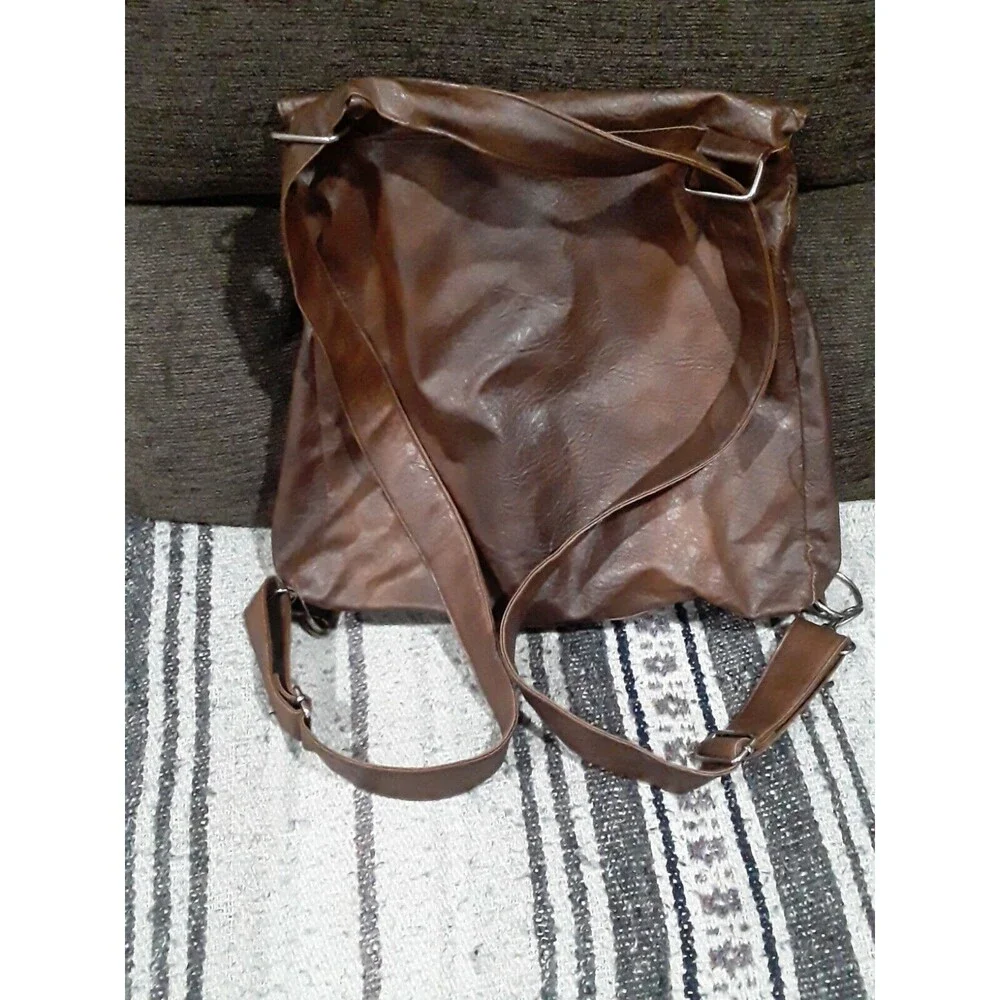 vegan leather backpack very clean convertible bag